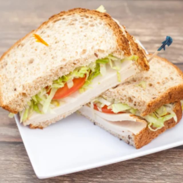 1. Turkey Breast, Lettuce, Tomato Sandwich.